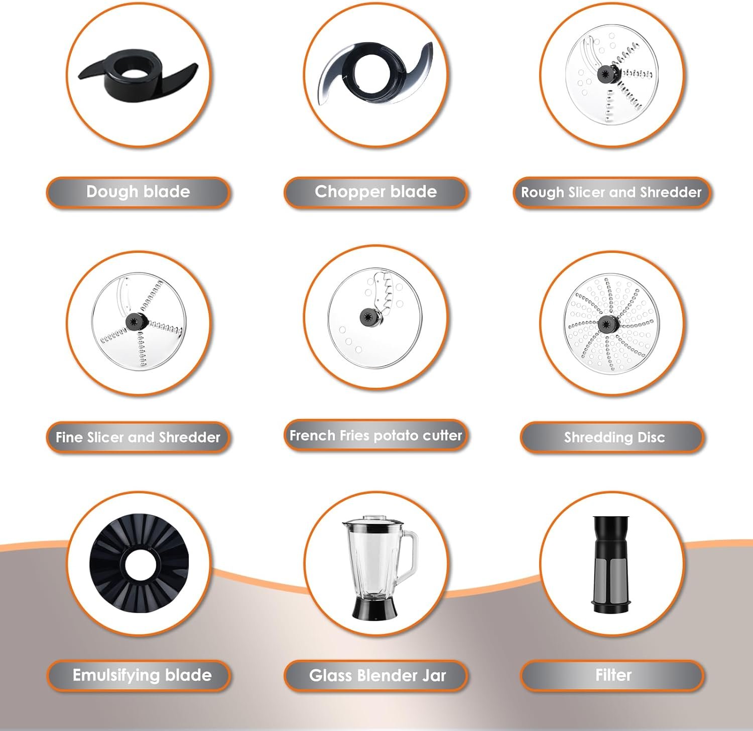 1747948113 davivy 16 cup food processor 6 cup 50oz glass blender filter combo – 10 in 1 multifunction 3.8l processor with 600w motor 2 speeds pulse vegetable chopper meat grinder for home use black.jpg