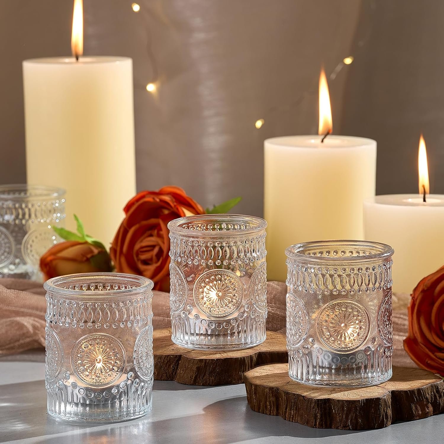 1747995666 30 pack clear glass votive candle holders vintage candle holder bulk tealight candle holders for table centerpieces home bridal shower birthday christmas thanksgiving party table decor.jpg