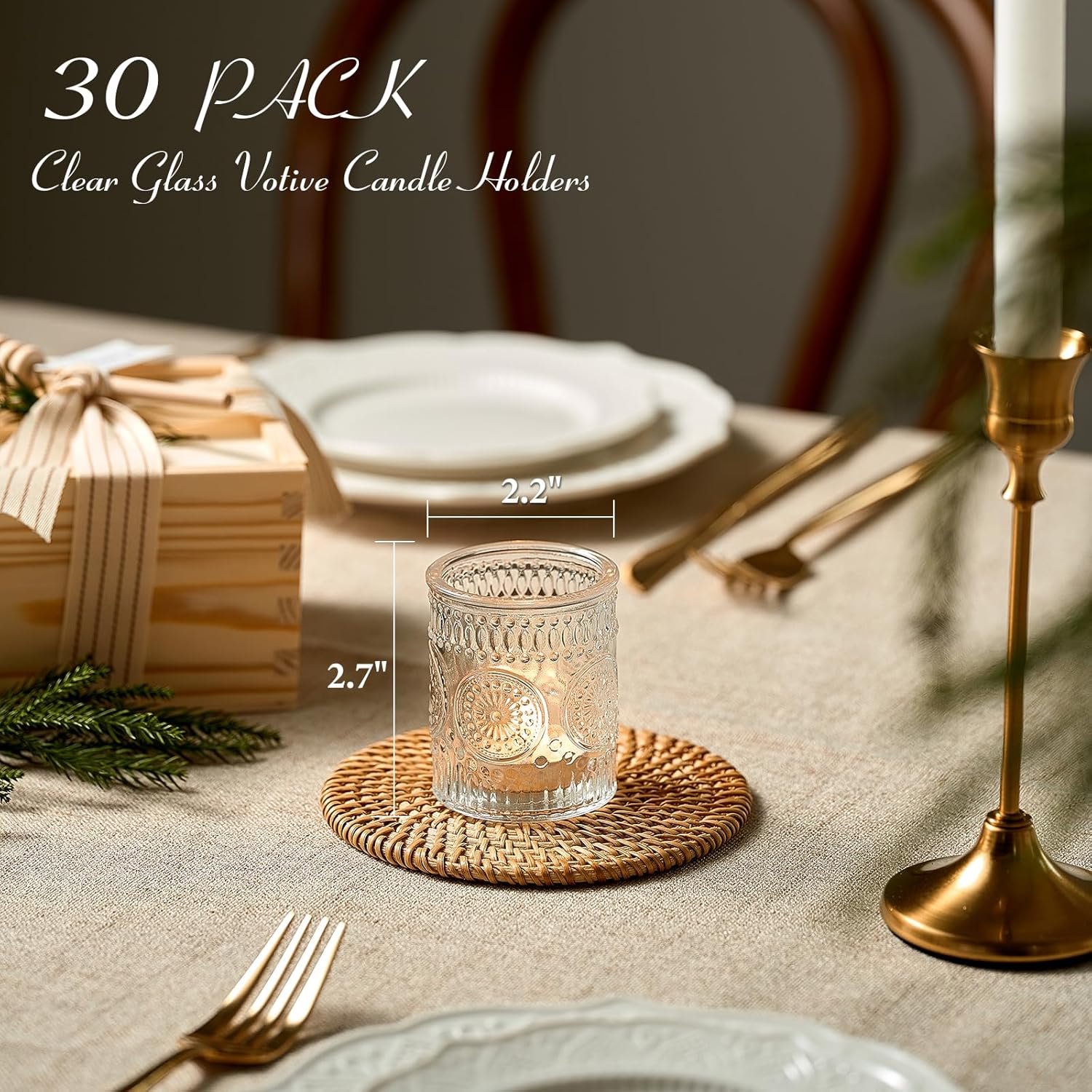 1747995667 30 pack clear glass votive candle holders vintage candle holder bulk tealight candle holders for table centerpieces home bridal shower birthday christmas thanksgiving party table decor.jpg