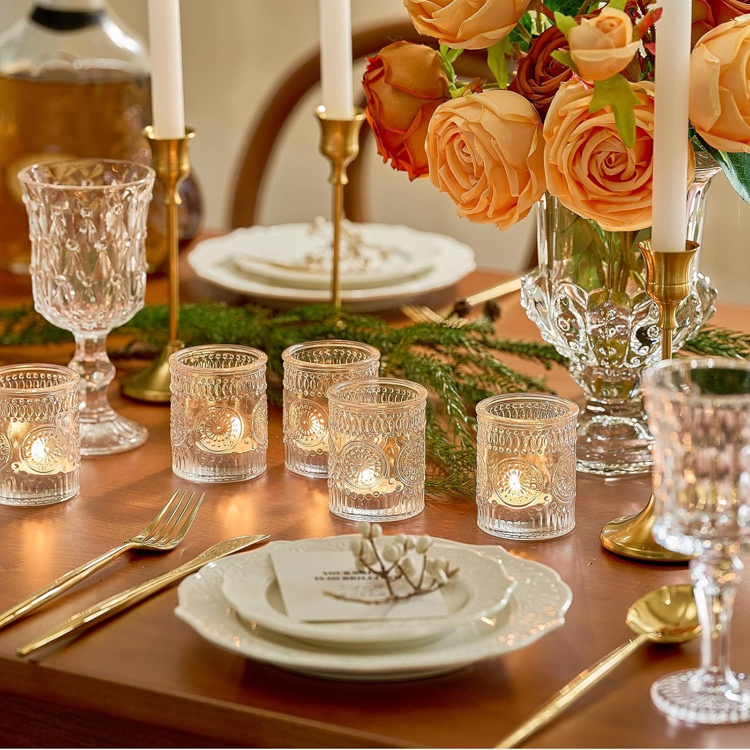 1747995673 30 pack clear glass votive candle holders vintage candle holder bulk tealight candle holders for table centerpieces home bridal shower birthday christmas thanksgiving party table decor.jpg
