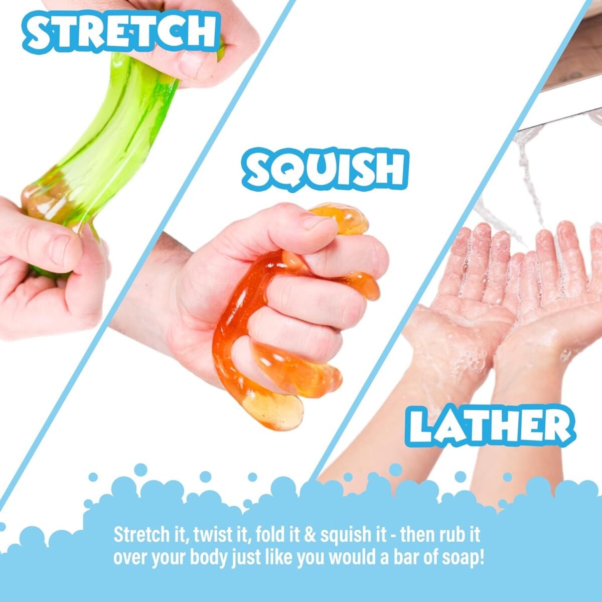 1748020600 tub works® super goo bath slime™ kids soap bath toy 6 pack stretchy squishy slime soap for kids bath fresh fruity scents nontoxic sensory fun kids toddler bath toys.jpg
