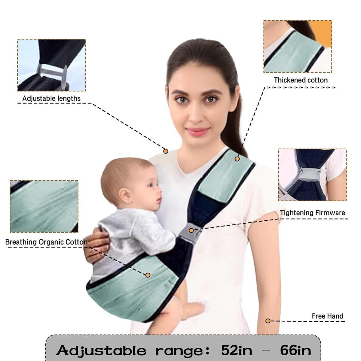 1748020832 baby sling carrierbaby carrier newborn to toddler adjustable lightweight breathable carrier infant hip seat carrier for toddler sling nursing sling wrap carries 7 45 lbs green.jpg