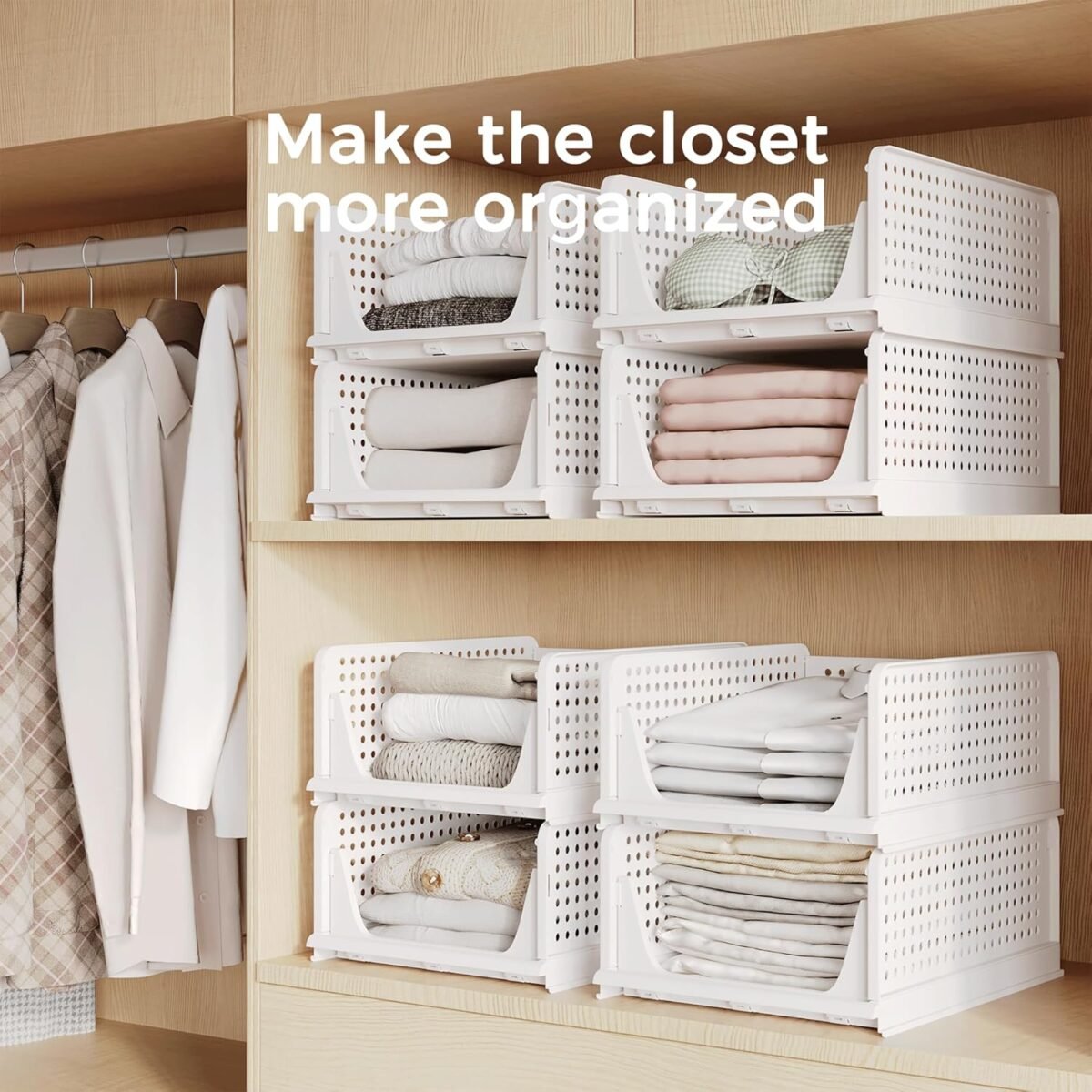 1748054568 pinkpum stackable plastic storage basket foldable closet organizers and storage bins 4 pack drawer shelf storage container for wardrobe kitchen bathroom office dorm white.jpg
