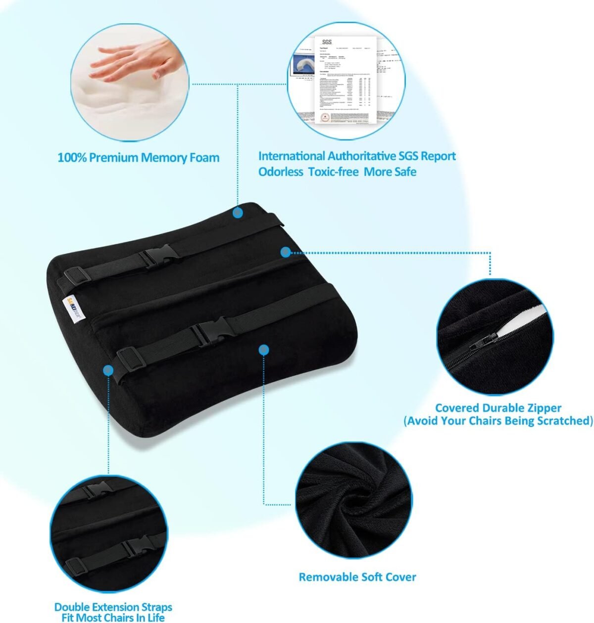 1748055038 saireider seat cushion and lumbar support pillow for office chair memory foam car seat cushions back support pillows help relieve pain of back lumbar tailbone and sciatic nerve（black）.jpg