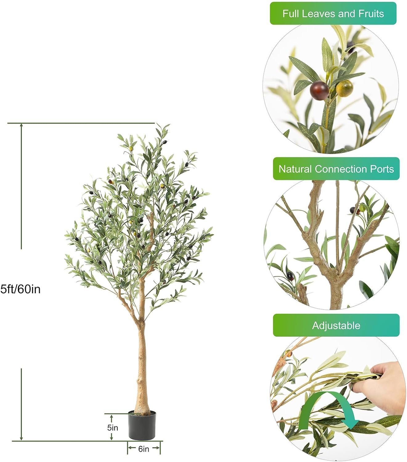 1748078588 tall faux olive tree，5ft60in realistic texture potted silk artificial olive tree， fake olive trees indoor outdoor for home office living room bedroom foyer porch decor.jpg