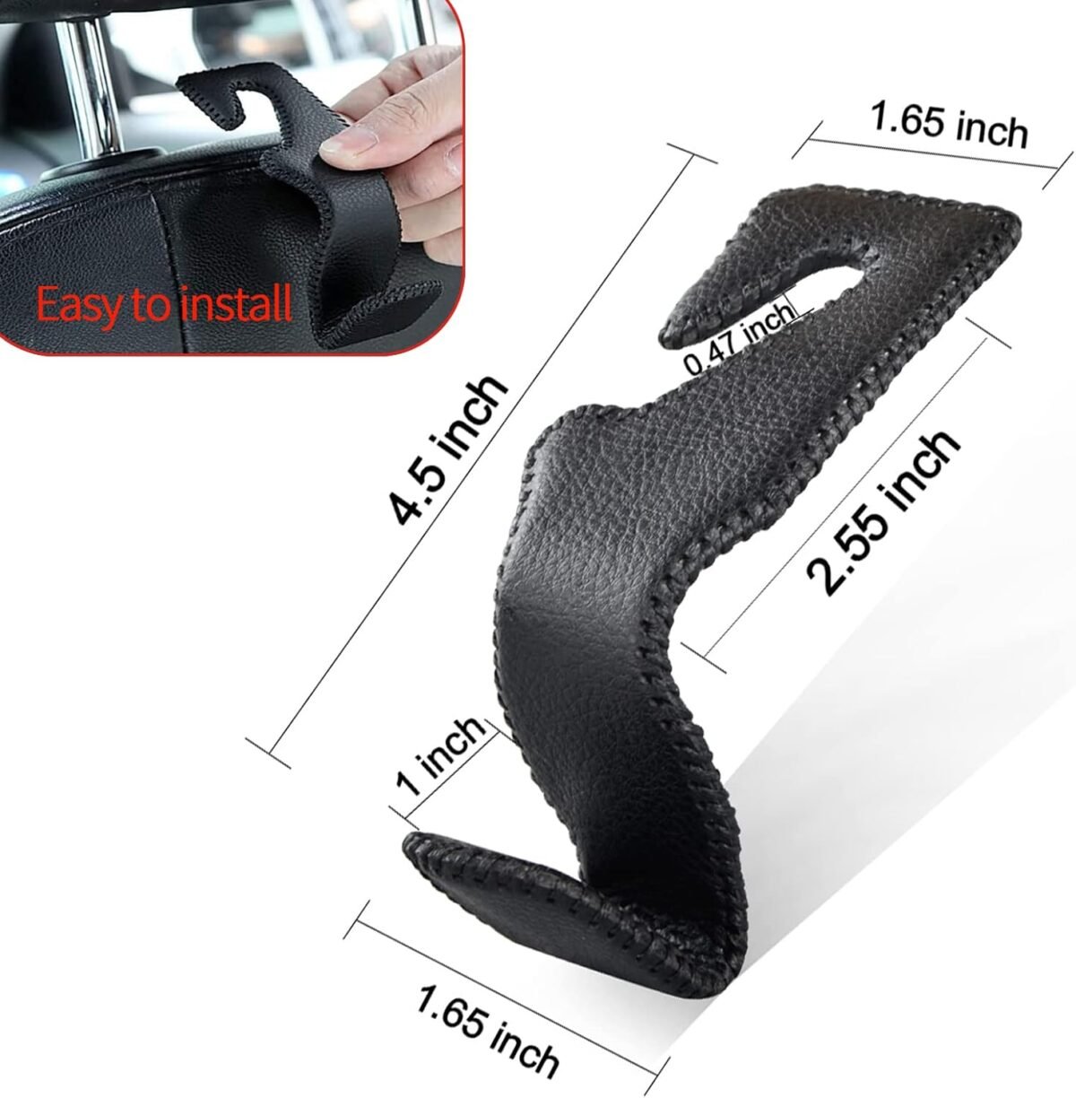1748080245 car hooks universal car vehicle back seat headrest hanger holder hook microfiber leather stainless steel for bag purse cloth drink grocery black.jpg