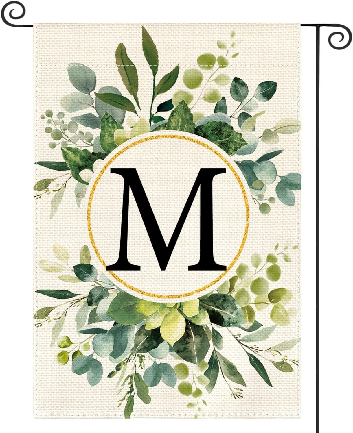 Avoin colorlife monogram letter m floral garden flag 12x18 inch double sided outside family last name initial yard outdoor decoration.jpg