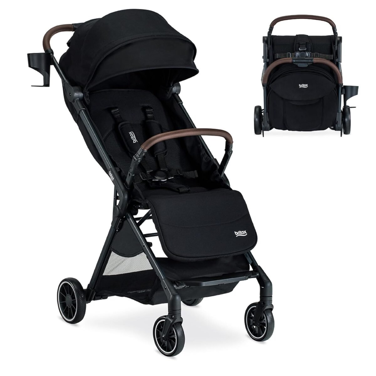 Britax juniper compact on the go stroller effortless fastpack system with one hand rapidfold portable lightweight for travel built in carry handle ventilating fabrics raven black.jpg