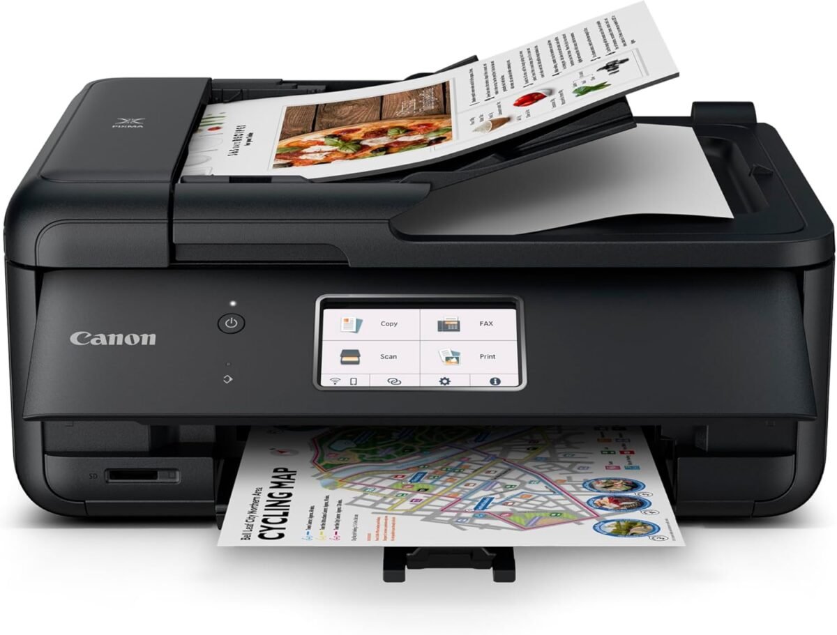 Canon pixma tr8620a all in one printer home officecopierscannerfaxauto document feeder photo document airprint r android black works with alexa.jpg