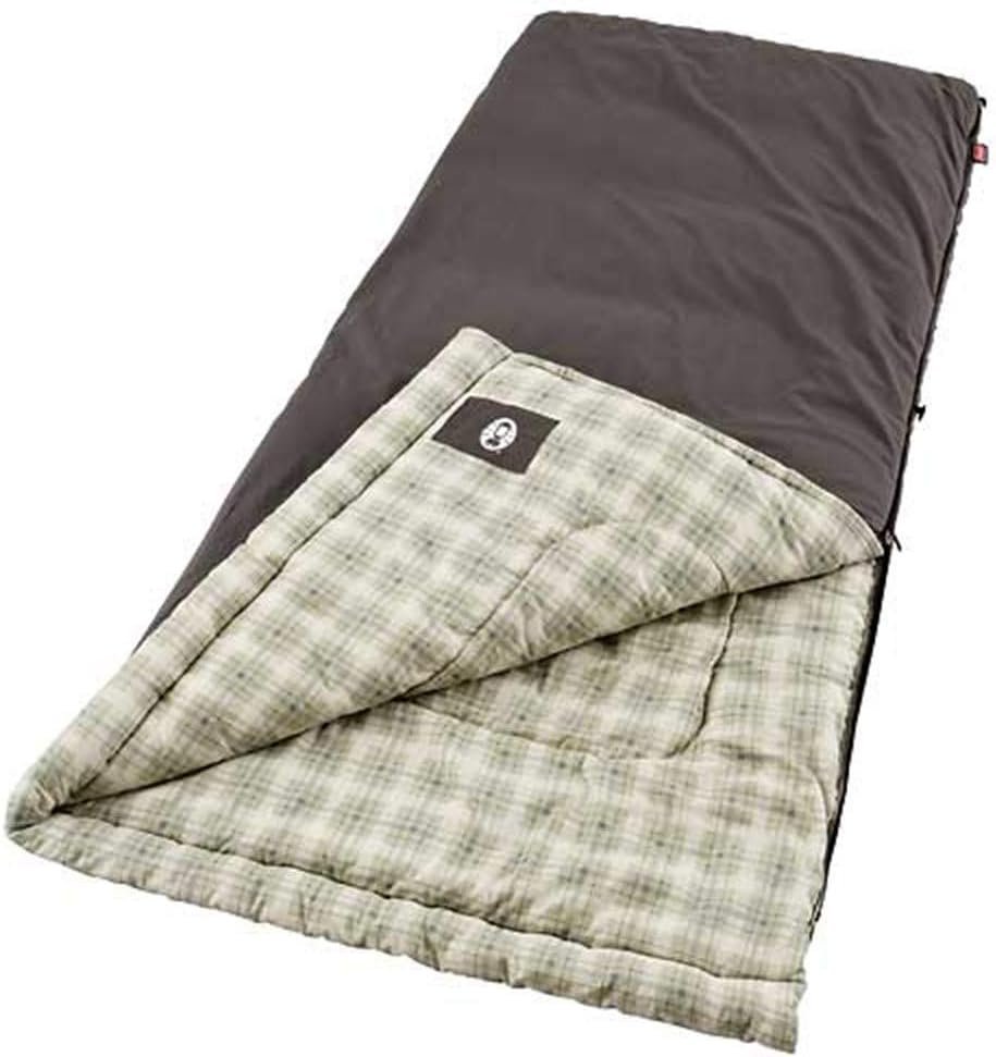 Coleman heritage big tall cold weather sleeping bag 10f camping for adults comfortable warm flannel for outdoor use fits adults up to 6ft 7in tall.jpg