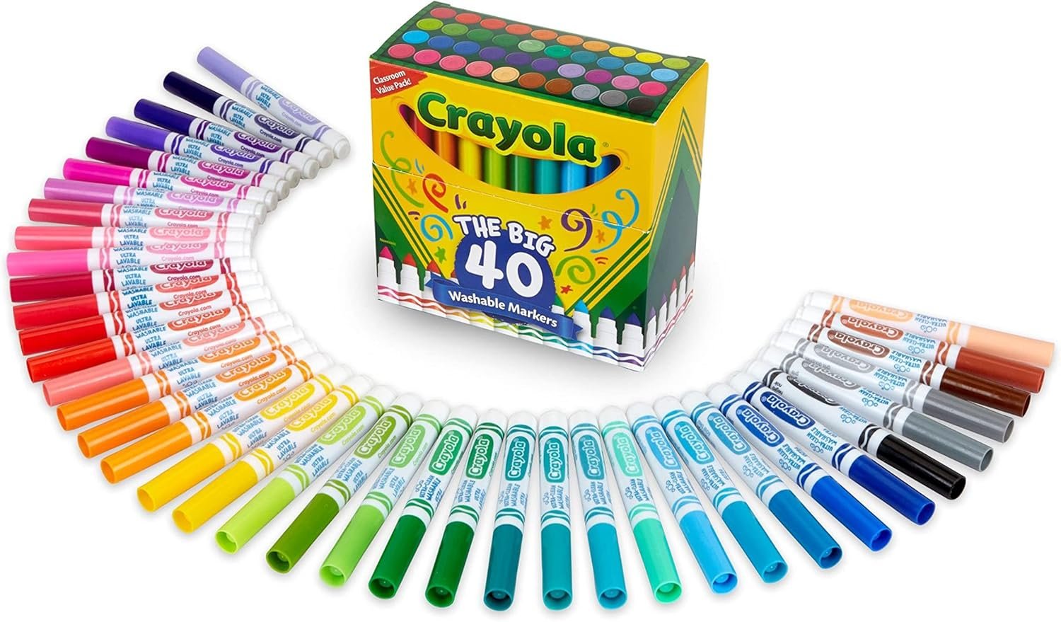 Crayola ultra clean washable markers 40ct coloring markers for kids coloring book marker set gifts for kids ages 3.jpg