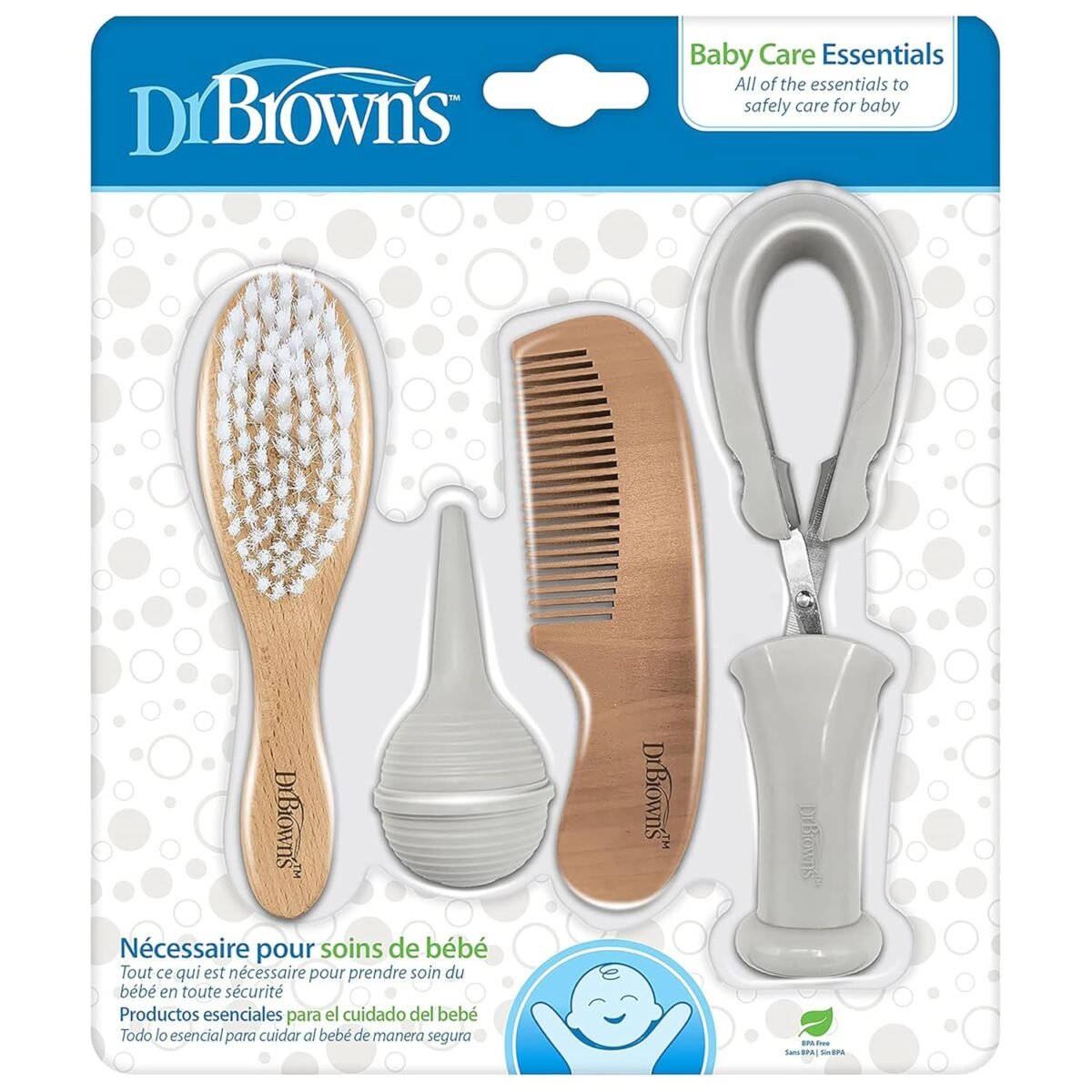 Dr. browns baby care essentials kit nail scissors with case nasal aspirator cradle cap brush and comb bpa free.jpg