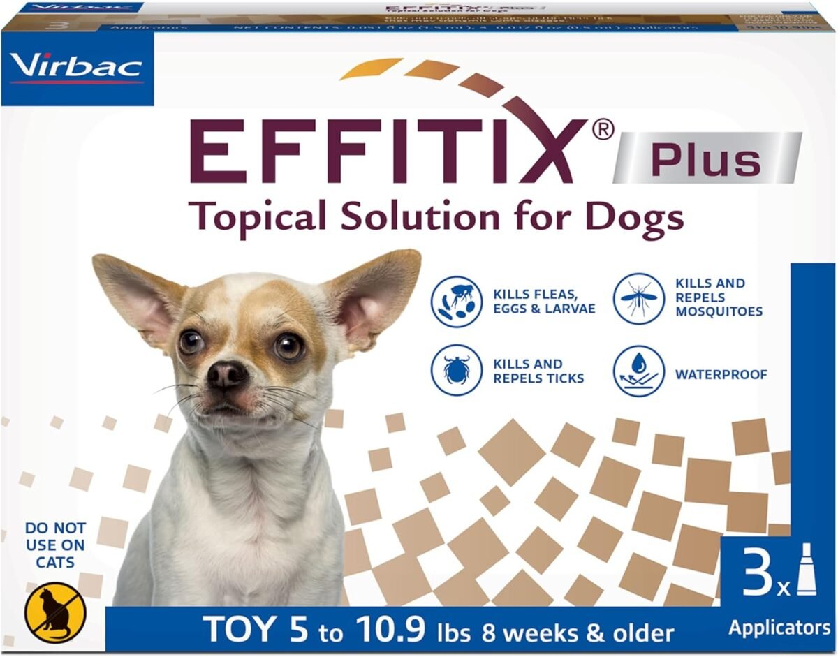 Effitix plus topical solution for dogs flea and tick for toy dogs 5 10.9lbs 3 doses waterproof topical prevention by virbac.jpg