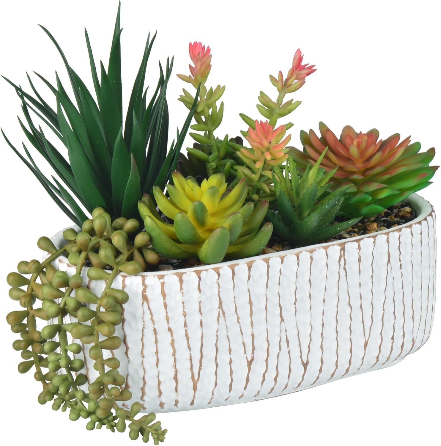 Fake house plants artificial 8.7 assorted faux succulents in pots for office desk decor and bathroom plants decor small shelf decor and cute fake plants for room kitchen.jpg