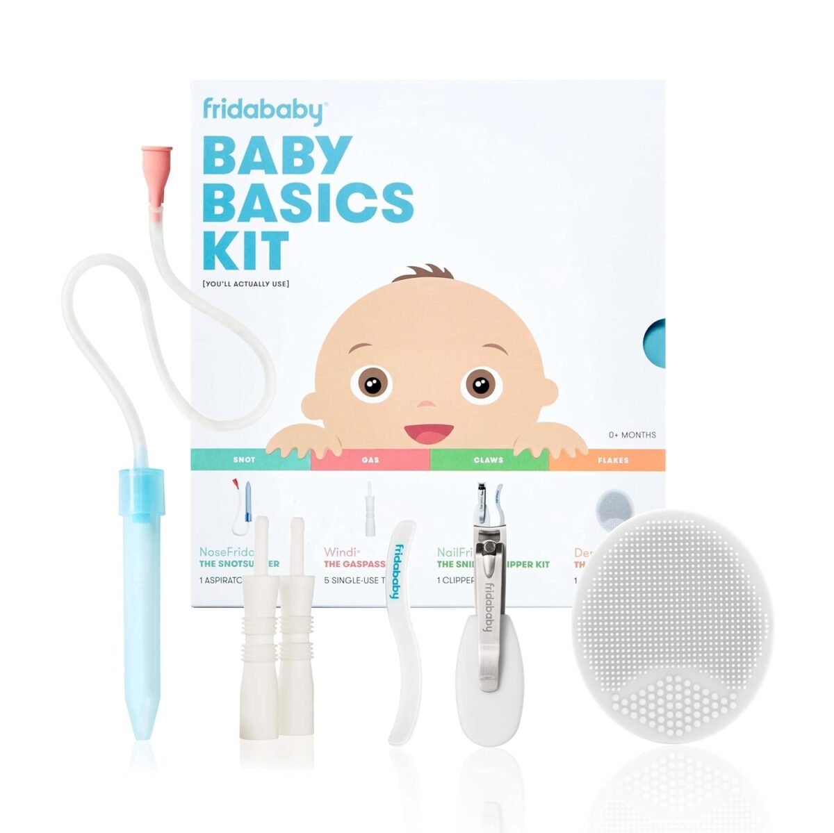 Frida baby basics kit baby essentials kit includes nasal aspirator snotsucker nailfrida nail files windi gas relief dermafrida bath brush silicone carry case.jpg
