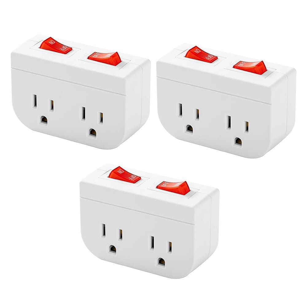 Grounded outlet with on off switch double port electrical outlet plug switch for cruise ship hard to reach lamps kitchen appliances energy efficient 1875w15a etl listed white 3 pack.jpg