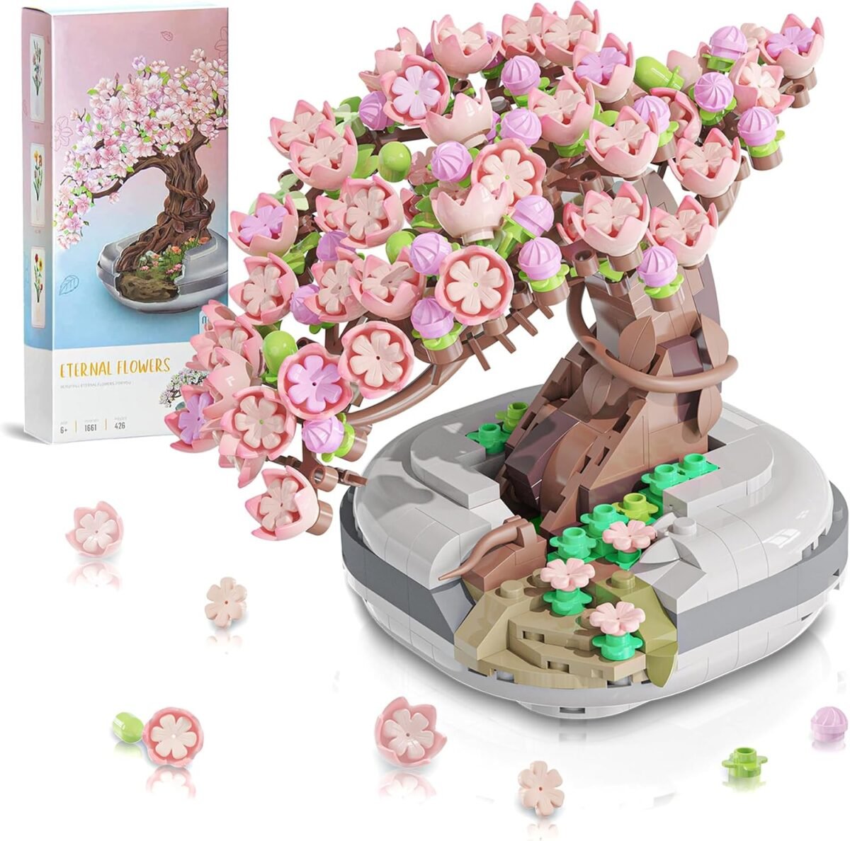 Mini bricks cherry blossom tree building set sakura bonsai diy toy birthday gift for kids 6 years old.jpg