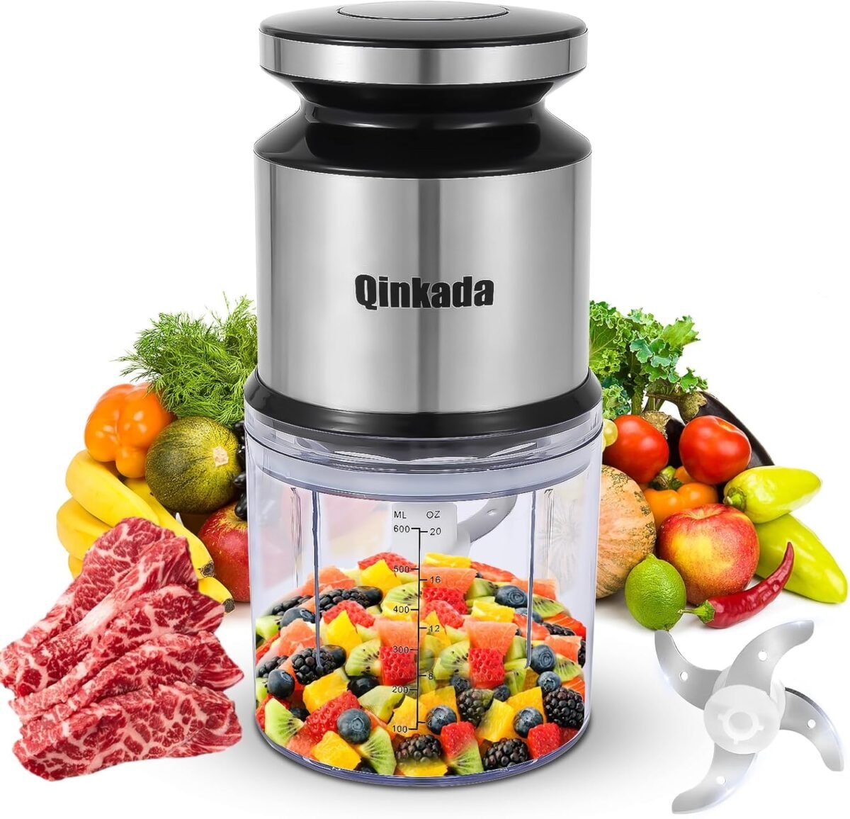 Mini food processor 2.5 cup 600 ml baby food maker 400 w power electric grinder chopper for fruit vegetable meat baby food puree blender sliver.jpg