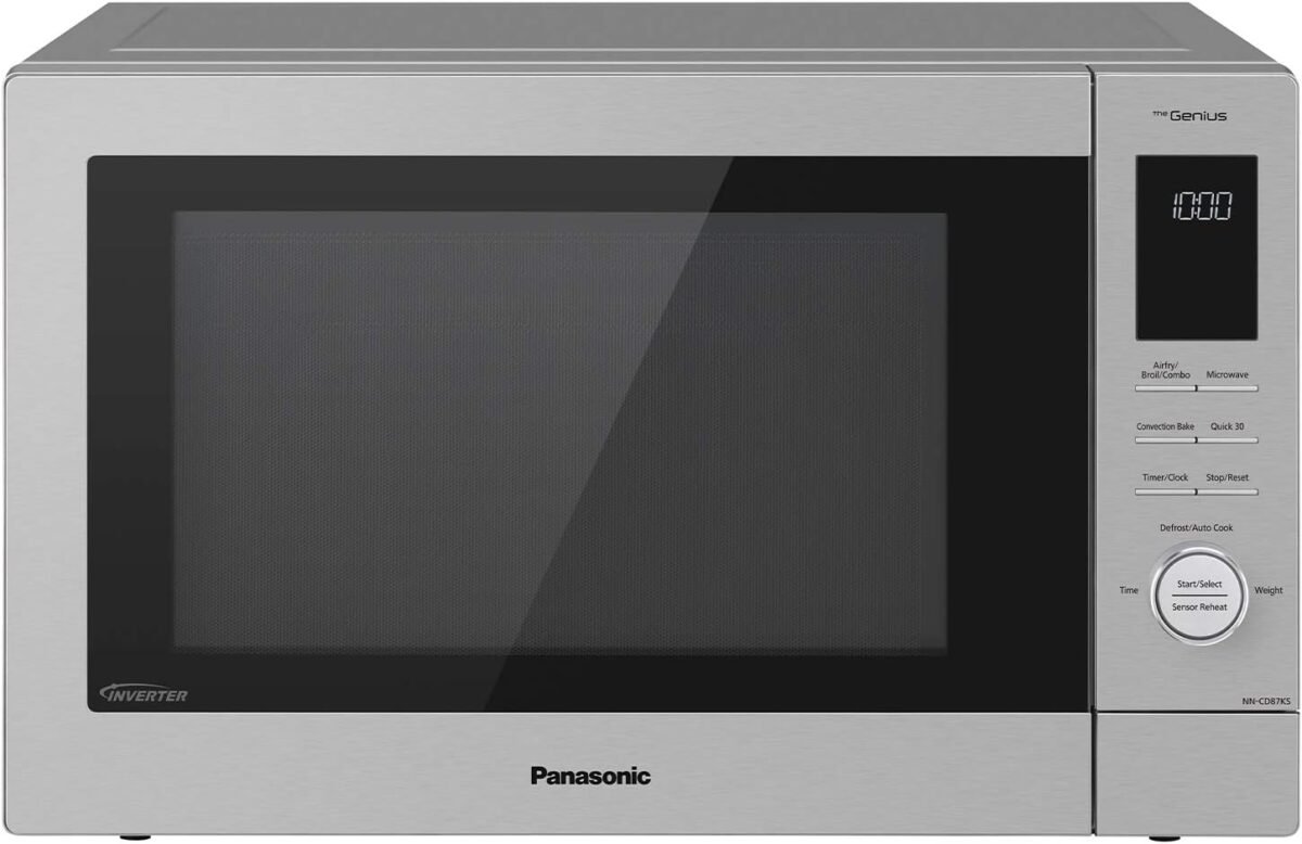 Panasonic homechef 4 in 1 microwave oven with air fryer convection bake flashxpress broiler inverter microwave technology 1000w 1.2 cu ft with easy clean interior nn cd87ks stainless steel.jpg