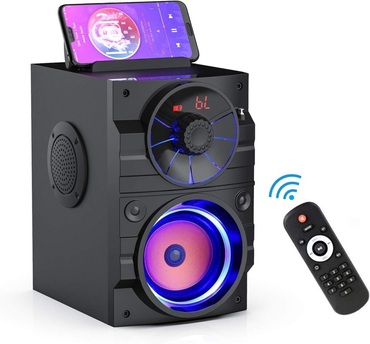 Portable big bluetooth speakers with light wireless with subwoofer fm radio led lights eq booming bass bluetooth 4.2 stereo loud outdoorindoor retro for home camping travel.jpg