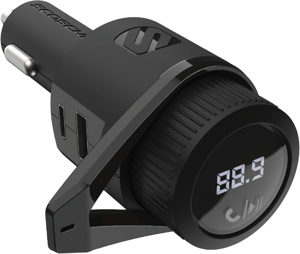 Scosche btfm9 fm bluetooth transmitter car dual 12w usb c and usb a charging ports fast type c car charger wireless radio bluetooth adapter hands free car kit for calls siri and google assistant.jpg