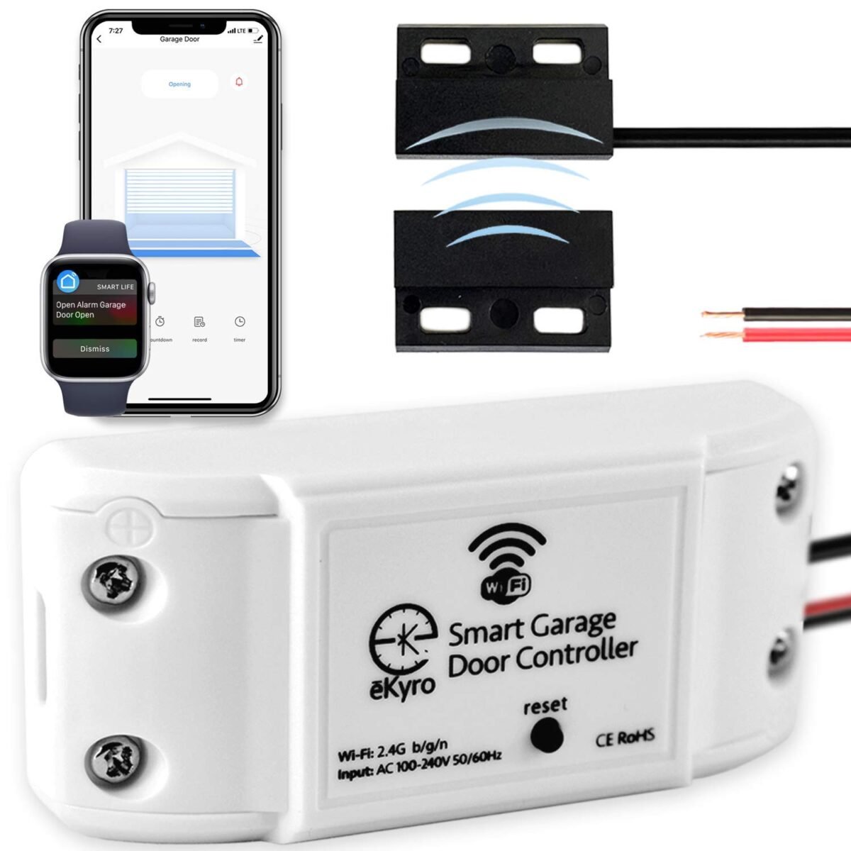 Smart garage door opener universal wifi remote controller compatible with alexa google home iphone siri android door left open alert door security systems updated model.jpg