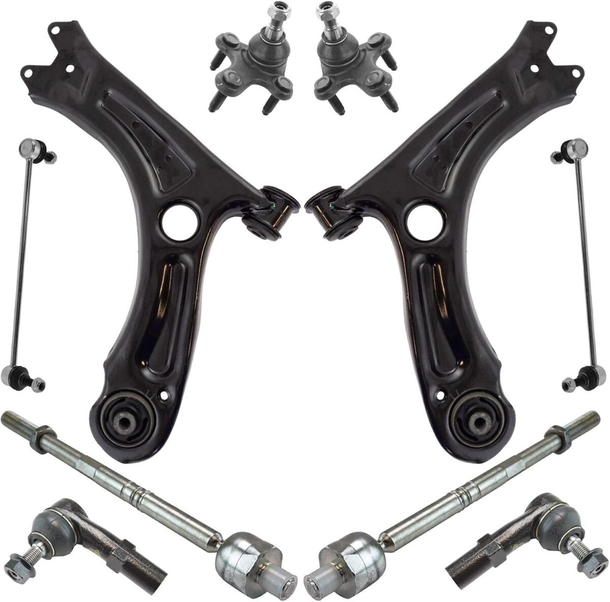 Trq front steering suspension kit ball joint control arm sway bar stabilizer link tie rod compatible with 2011 2018 volkswagen jetta.jpg