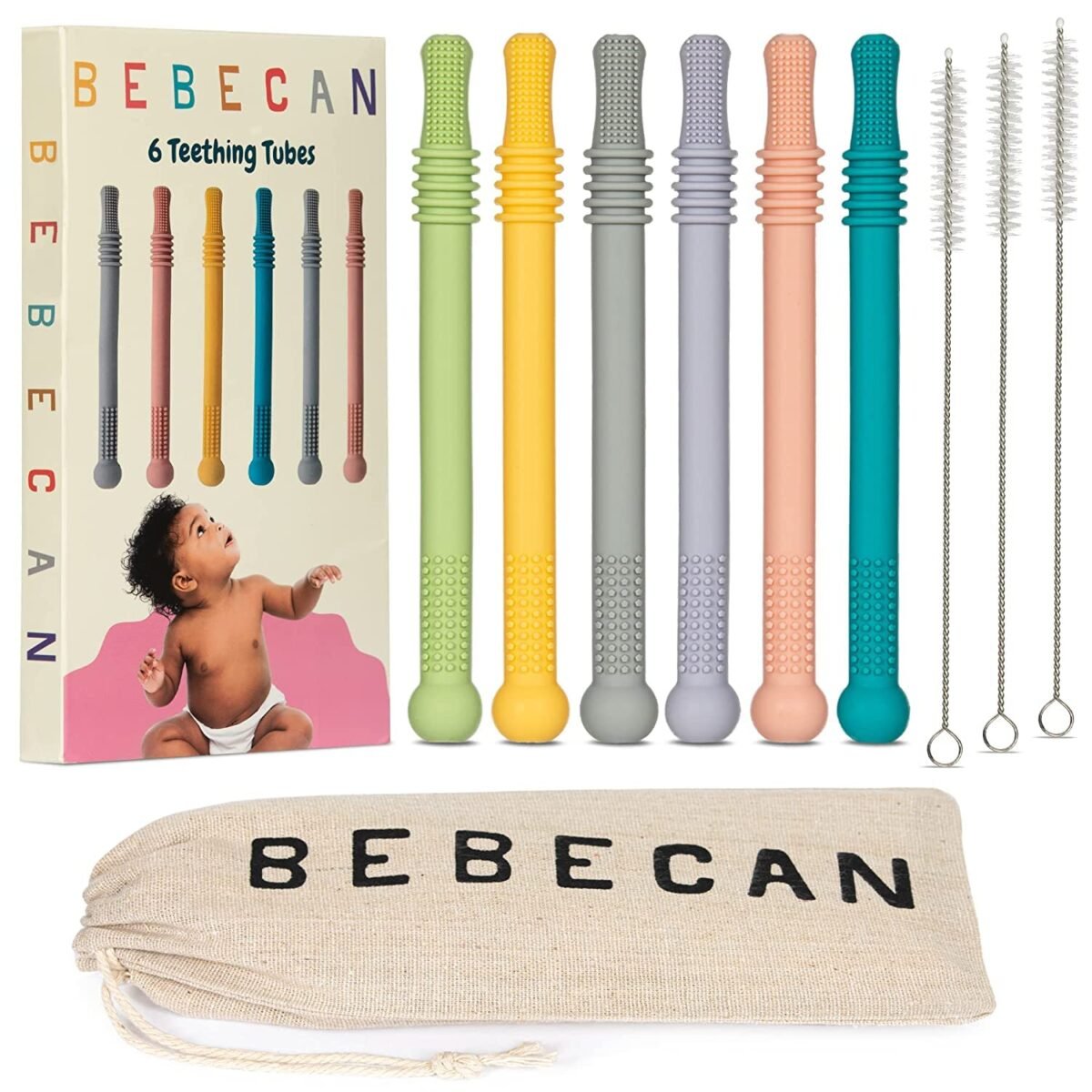 Teething sticks for babies 0 36 months super soft silicone teethers in 6 vibrant colors infant teething relief multicolored teething tubes baby gift teethers.jpg
