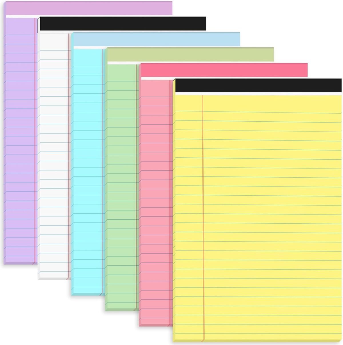 Utron 6 pcs small legal pads 5x8 colorful narrow ruled small note pads 5x8 micro perforated writing pad college ruled legal notepads 5x8 for study office to do lists30 sheetssmall notepad.jpg