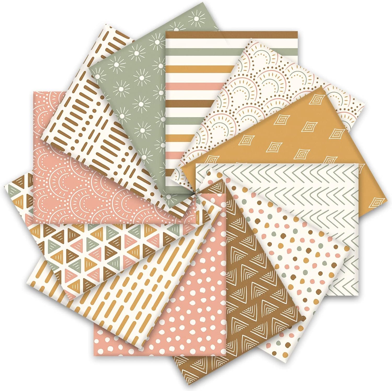 Whaline 12pcs boho cotton fabric bundles 18 x 22 inch boho rainbow sun printed fat quarters colorful boho quilting patchwork squares sewing fabrics for diy handmade crafting home party decor w8055.jpg