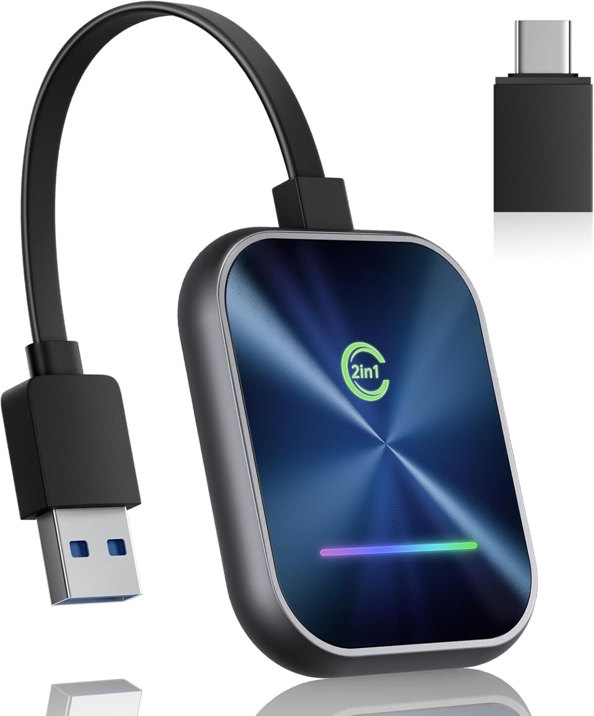 Wireless carplay adapter 2024 upgraded 2 in 1 wireless carplay android auto adapter converts factory wired carplay to wireless plug and play car play wireless adapter compatible iphoneandroid.jpg