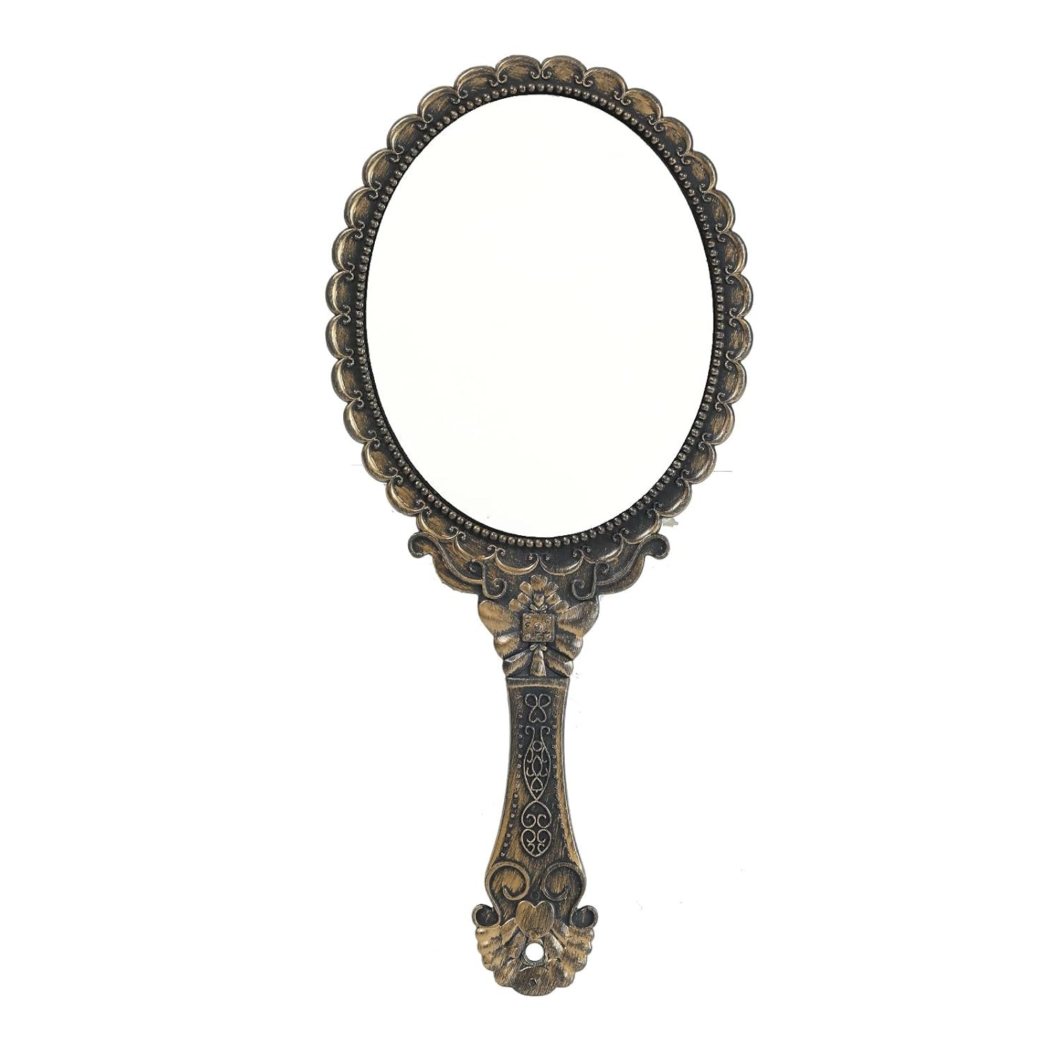 Xpxkj hand mirror vintage handheld mirror with handle vanity makeup mirror travel mirrors rust gold oval.jpg