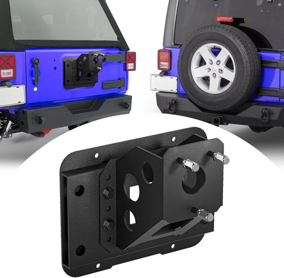 For wrangler jk oversize spare tire mount carrier up to 40 inches tire compatible with 2007 2018 jeep wrangler jk jku unlimited heavy duty rear wheel bracket back rack tailgate holder lift.jpg