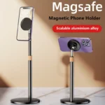 Magnetic Desk Phone Holder Dock Base Shelf Support For Magsafe Tiktok Live Stand Macsafe Height&Tilt Adjustable For Office Home