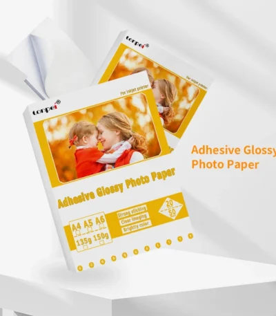 Adhesive Backed Photo Paper A4 A5 A6 Single-Sided Glossy Sticker 135G 150G Inkjet Printer Use  Self-adhesive Photo Paper 1