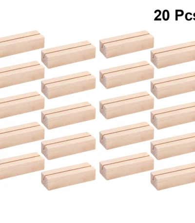 20Pcs Wooden Photo Stand Picture Frame Postcard Holder Wood Sign Holder Wood Stand for Display School Party Decor 1