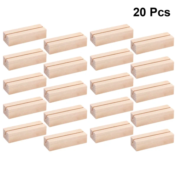 20Pcs Wooden Photo Stand Picture Frame Postcard Holder Wood Sign Holder Wood Stand for Display School Party Decor