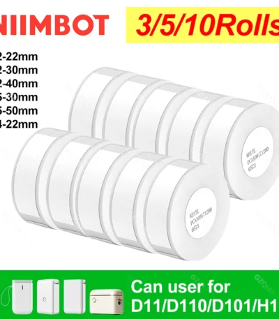 Niimbot D11 D101 D110 Offical Label Sticker Paper Rolls Various sizes of White Color Label Papers 3 5 10 Rolls for Printer USE 1