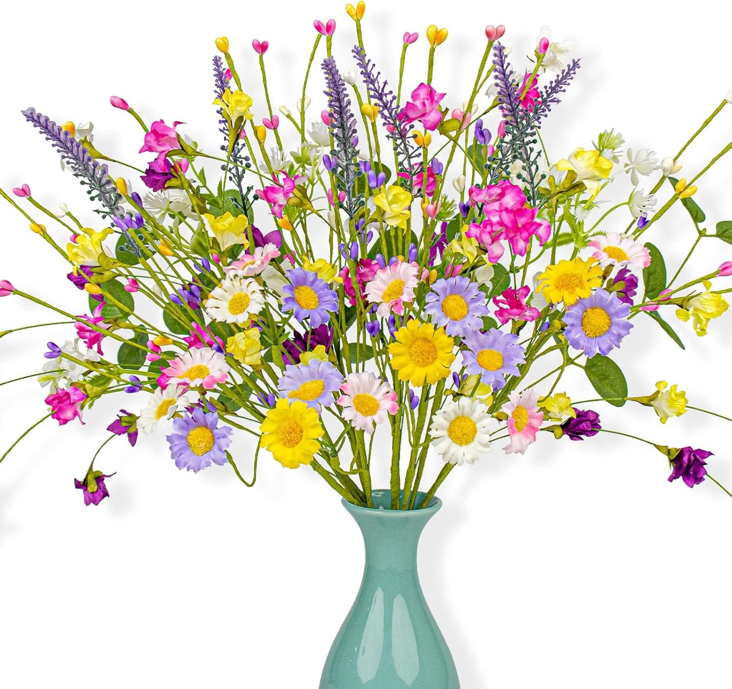 12 pack spring floral picks 17 inch artificial flower stems colorful spring flowers with pip berries for vases centerpieces sprimg summer flower arrangements and easter decor.jpg