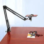 Flexible Overhead Tripod for Phone Smartphone with Ring Light Desk Cellphone Folding Mobile Stand for Video Recording Filming