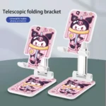 Sanrio Cute Kuromi Hello Kitty Desk Mobile Phone Holder Stand IPhone IPad Adjustable Desktop Tablet Holder Universal