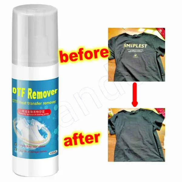 Dtf Remove Liquid Textile Vinyl Remover Clothing for Garments Dtf Ink Cloth Tshirt Vinyl Glue Remov Solution Ink Cleaner Liquid