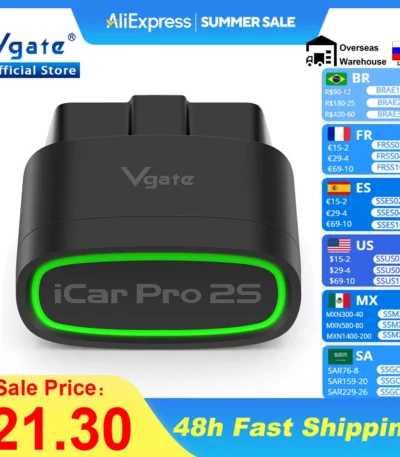 New Vgate iCar Pro 2S ELM327 Bluetooth 5.3 for Android/IOS/PC OBD2 Car Diagnostic Tool elm 327 Upgraded OBD 2 V2.3 Auto Scanner 1