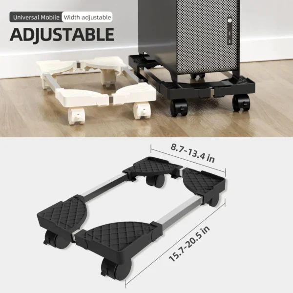 Adjustable Mobile CPU Stand Holder Tower Stand with Rolling Caster Wheels Computer Stand for Tower Fit Most PC Desk Accessories