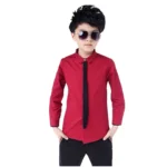 Hot Sale Children Boy’s Red Shirts Spring Classic Solid White Tops Cotton Long Sleeve Shirt for 4-15Yrs Autumn Kids Clothes New