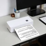 A4 Portable Thermal Printer 80mm/s With Android App White Appearance Print PDF Documents Photos From Cellphone