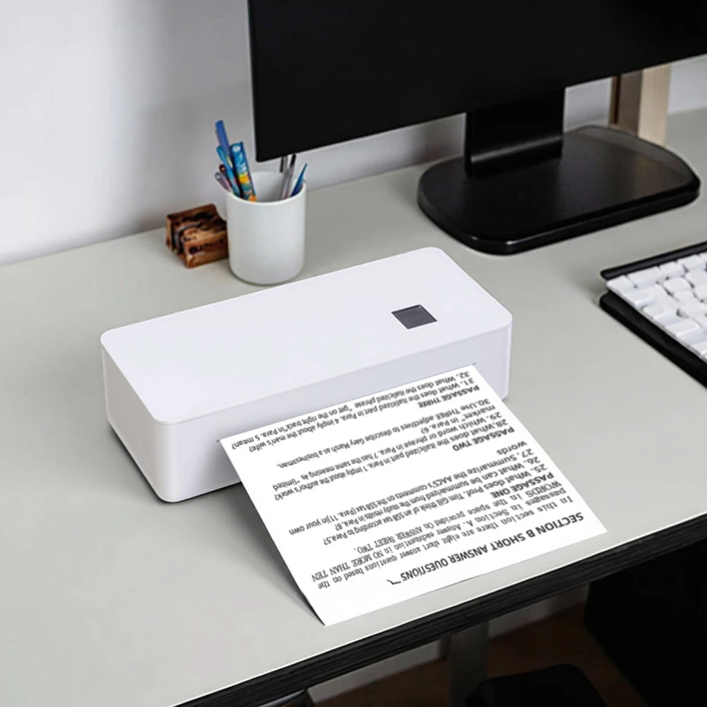 A4 Portable Thermal Printer 80mm/s With Android App White Appearance Print PDF Documents Photos From Cellphone A4 Portable Thermal Printer 80mm/s With Android App White Appearance Print PDF Documents Photos From Cellphone