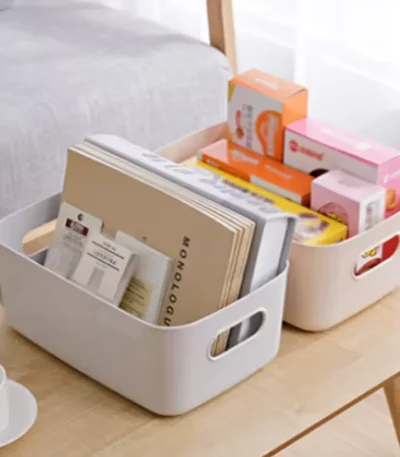 Plastic Portable Storage Box, Multifunctional Desktop Miscellaneous Storage Box, Suitable for Living Room, Kitchen, Bedroom 1