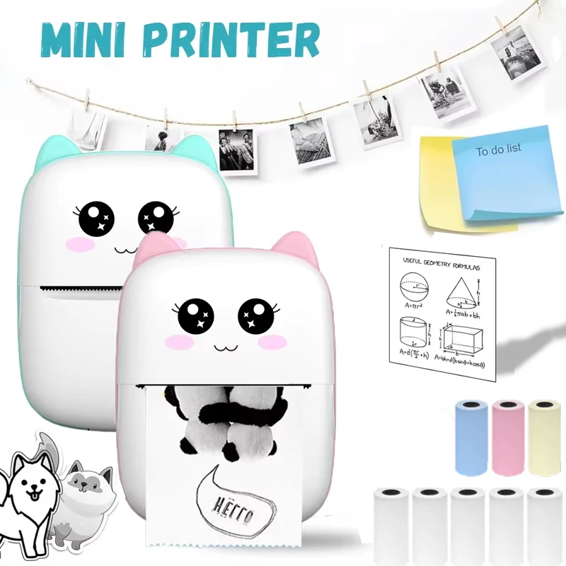 MINI Portable Thermal Printer Wireless Memo Label Machine 200dpi Bluetooth Inkless Pocket Imprimante Phone Notes Printing Paper MINI Portable Thermal Printer Wireless Memo Label Machine 200dpi Bluetooth Inkless Pocket Imprimante Phone Notes Printing Paper