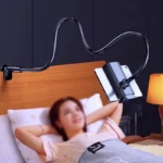 Phone Clip on Stand Holder with Grip Flexible Long Arm Gooseneck Tablet Lazy Bracket Mount Clamp support 4-11 in for IPad IPhone